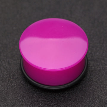 Detail View 1 of A Pair of Neon Colored UV Acrylic Single Flared Ear Gauge Plug-Purple